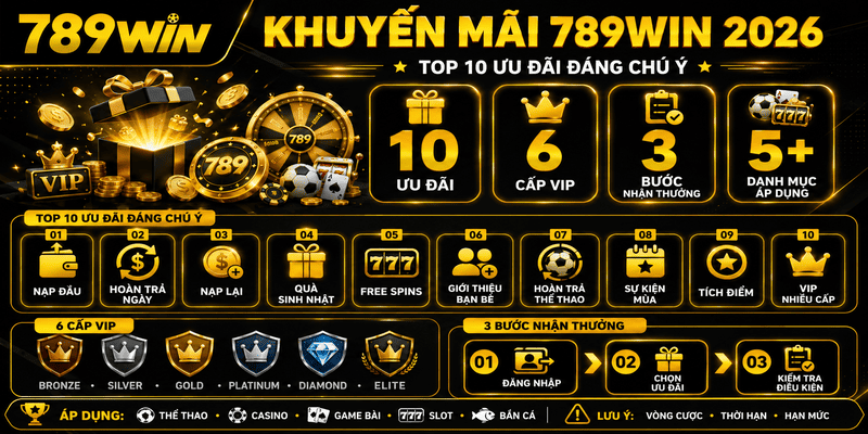 Khuyến Mãi 789WIN – Top 10 Ưu Đãi Đáng Chú Ý 2026